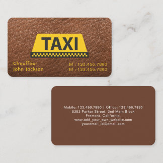 Limo- und Taxifahrer Moderne Stadt Professionelles Visitenkarte