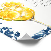 Limocello Spritz Lemon Positano Brautparty Sign Poster (Ecke)