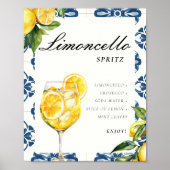 Limocello Spritz Lemon Positano Brautparty Sign Poster (Vorne)