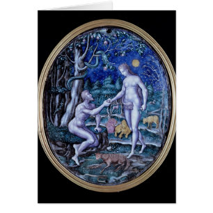 Limoges-Plakette, die Adam und Eve, c.1570