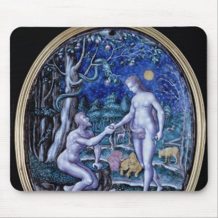 Limoges-Plakette, die Adam und Eve, c.1570 Mousepad