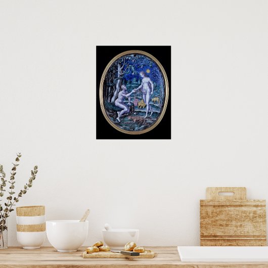 Limoges-Tafel mit Adam und Eva, um 1570 Poster (Küche)