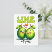 Limon All Yours Funny Punny Valentine Postkarte (Stehend Vorderseite)