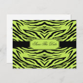 Limon Black Zebra Save the Date Ankündigungspostkarte (Vorne/Hinten)