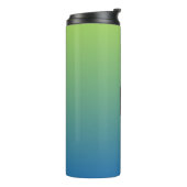Limon Blue Gradient Custom Monogram Tumbler Thermosbecher (Nach links gedreht)