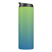Limon Blue Gradient Custom Monogram Tumbler Thermosbecher (Nach rechts gedreht)