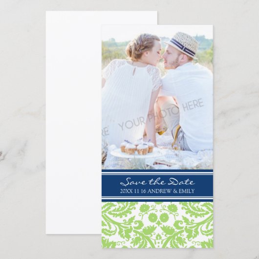 Limon Blue Save the Date Hochzeitskarten (Vorne/Hinten)