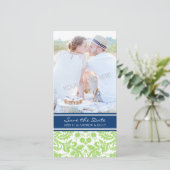 Limon Blue Save the Date Hochzeitskarten (Stehend Vorderseite)