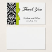 Limon Bow Damask Wedding Dankeschön Karten (Vorne & Hinten)