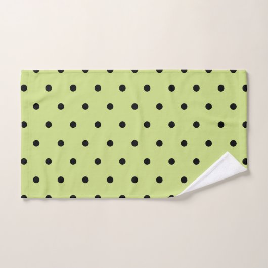 Limon Chartreuse Whimsical Black Polka Dot Badhandtuch Set (Handtuch)