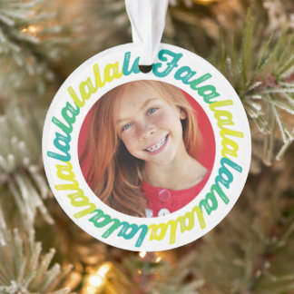 Limon Circle Falalala Bold Script Foto Weihnachten Ornament
