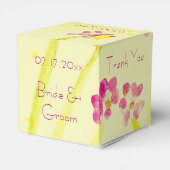 Limon cremig gelb mit rosafarbenen Blüten Geschenkschachtel (Rückseite)