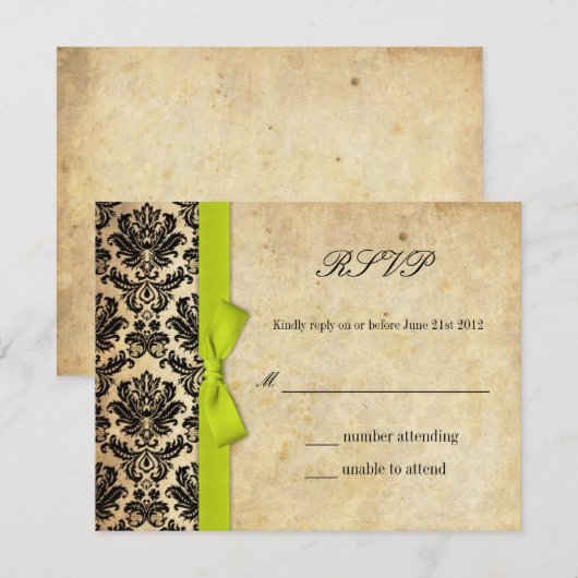 Limon Damask Bow Wedding RSVP (Vorne/Hinten)