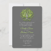 Limon Damask Liebe Tree Einladung Hochzeit (Vorderseite)