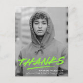 Limon Dashed Modern Foto Abschluss Vielen Dank Postkarte (Vorderseite)