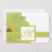 Limon & Fuchsia Gerber Daisy Wedding Einladung (Rückseite)