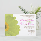 Limon & Fuchsia Gerber Daisy Wedding Einladung (Stehend Vorderseite)