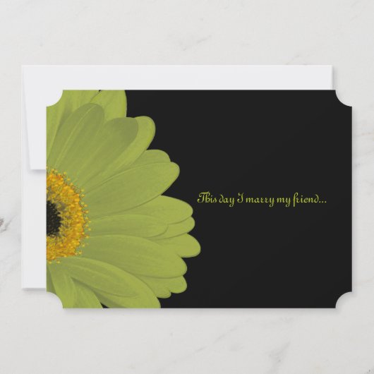 Limon & Fuchsia Gerber Daisy Wedding Einladung (Rückseite)