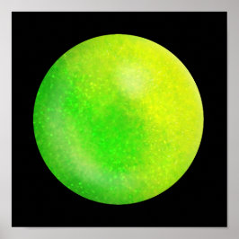 Limon Galaxy Orb - Limone und neongrüne Marmordruc Poster