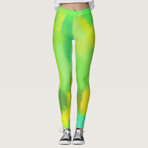 Limon-Gelber Farbton-Spritzer Leggings