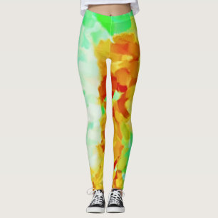 Limon-Gelber Farbton-Spritzer Leggings