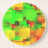 Limon-gelbes geometrisches Design Sandstein Untersetzer (Vorne)