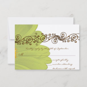 Limon Gerber Daisy Wedding RSVP Karte