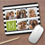 Limon gestrichelte Schwarzweißfotoleime Mousepad<br><div class="desc">Im Hintergrund befindet sich ein optionales Streifenmuster - Verwenden Sie fünf quadratische Fotos,  um ein individuelles Geschenk zu kreieren. Oder man behalte den Hipster Welpe und macht einen trendigen Sake. Wenn Sie die Bilder anpassen müssen,  klicken Sie auf das Werkzeug anpassen,  um Änderungen vorzunehmen.</div>