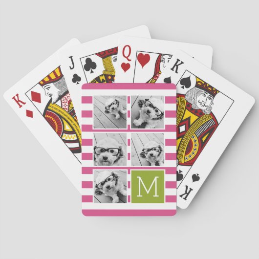 Limon gestrichene, rosa, benutzerdefinierte Monogr Spielkarten (Rückseite)