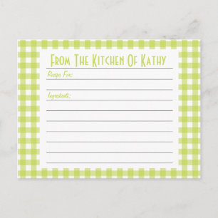 Limon Gingham Recipe Card Postkarte