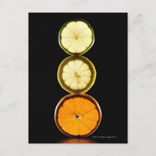 Limon, Grapefruit, Zitrone, Obst, schwarzer Hinter Postkarte