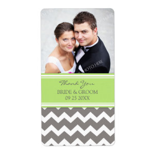 Limon-graues Zickzack Foto Hochzeitsmarken