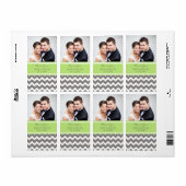 Limon-graues Zickzack Foto Hochzeitsmarken (Vorne)