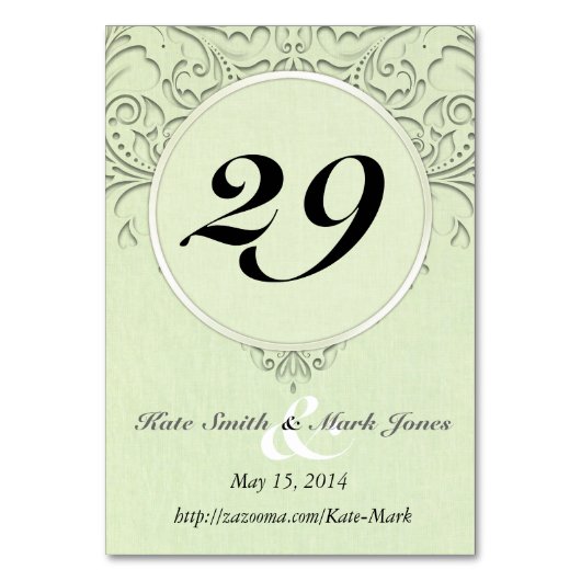 Limon HeartyChic Tischnummer (Rückseite)