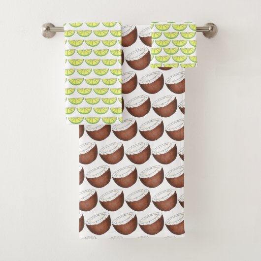 Limon in Coconut Tropical Island Frucht Green Badhandtuch Set (Insitu)