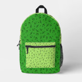 LIMON & KELLY GREEN MIT KLEINEN, SCHWARZEN MUSIKKE BEDRUCKTER RUCKSACK (Vorderseite)