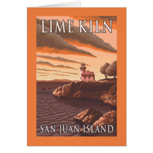 Limon Kiln Lighthouse Vintage Travel Poster