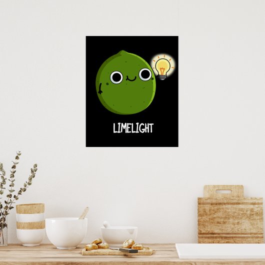 Limon-light Funny Fruit Limon Pun Dark BG Poster (Küche)