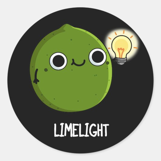 Limon-light Funny Fruit Limon Pun Dark BG Runder Aufkleber (Vorderseite)