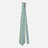 Limon, Lila, Aqua, blau, weißes Mosaik Necktie Krawatte (Vorderseite)