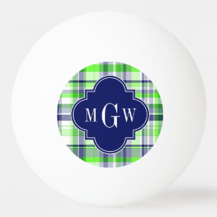 Limon, Marine, Welpe Madras Quatrefolienmonogramm Tischtennisball