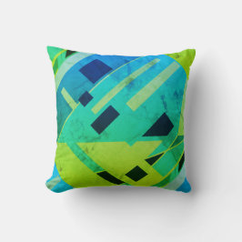 Limon Minze Green Blue Navy Slanted Abstrakt Art Kissen