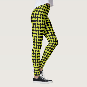 Limon mit Racing-Leggings mit schwarzem Schachbret Leggings