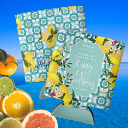 Limon Mittelmeer 60. Geburtstag Ozeanblau Dosenkühler