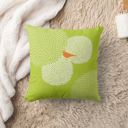 Limon Moderne Blume Nectarine Niedlich Bird Pillow Kissen (Decke)