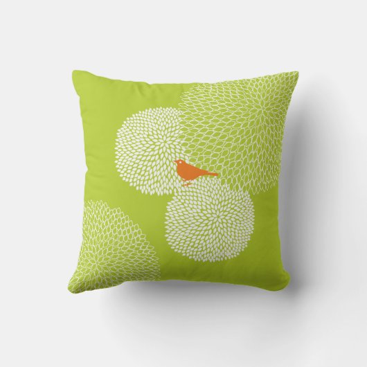 Limon Moderne Blume Nectarine Niedlich Bird Pillow Kissen (Rückseite)
