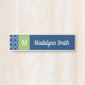 Limon-Navy-Geometrisches Muster für benutzerdefini Türschild (Vorderseite )