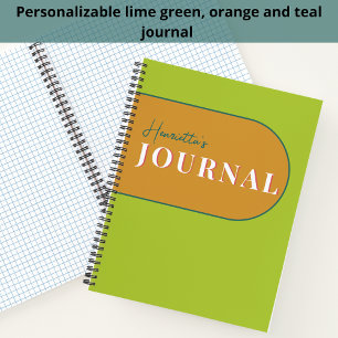 Limon Orange Aquamarin Name Journal Notizblock