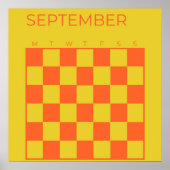 Limon Orange Undated Checked September Calendar Poster (Vorne)