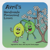 Limon Pals Funny Cartoon behält Curse und mehr Quadratischer Aufkleber (Vorderseite)